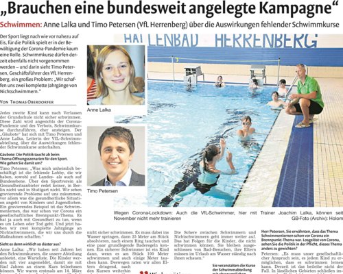 Gäubote-Bericht: Fehlende Schwimmkurse